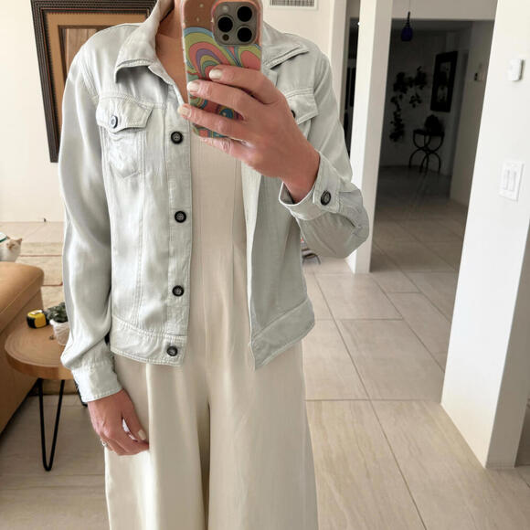 Hard Tail Forever Women's Silver Satin Jacket - Size XS - Picture 5 of 9